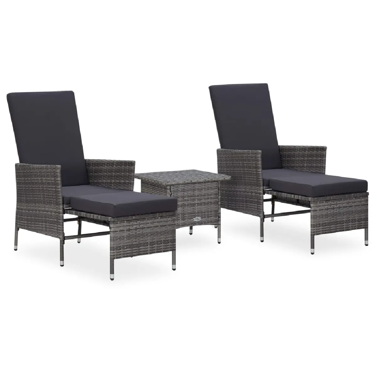 vidaXL Canapés de jardin 3 pcs avec coussins Résine tressée - vue 3