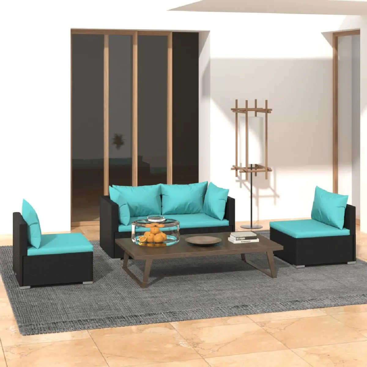 vidaXL Salon de jardin bois de pin 4 pcs - vue 9