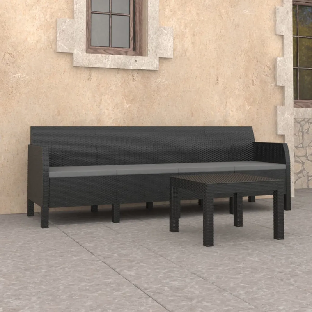 vidaXL Salon de jardin 2 pcs anthracite