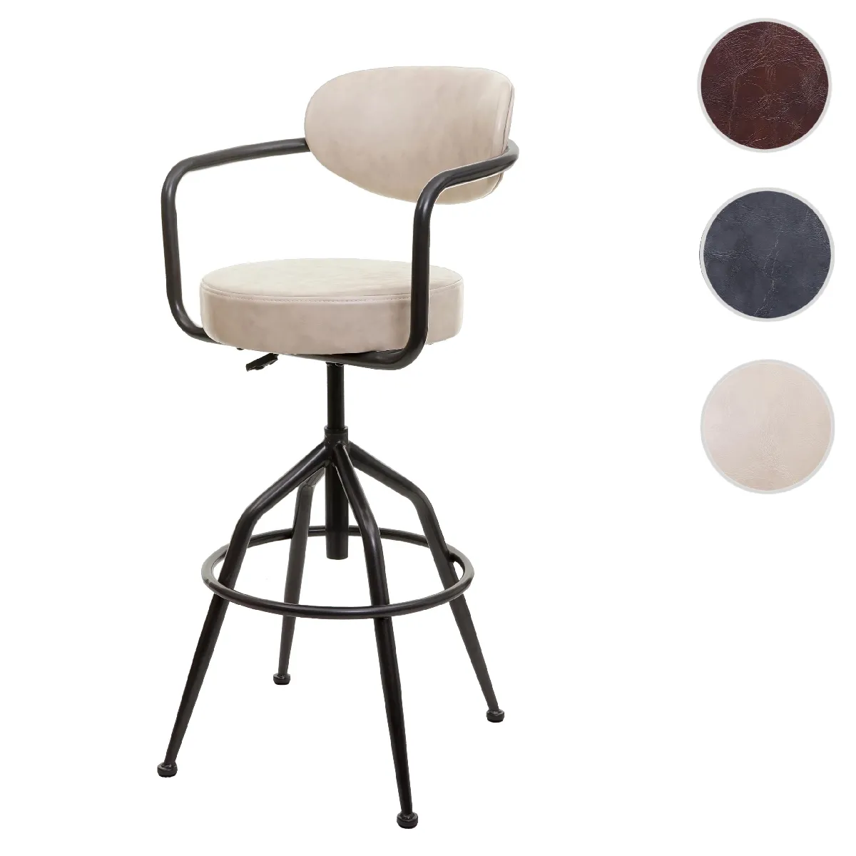 Mendler Beige Tabouret De Bar Industriel
