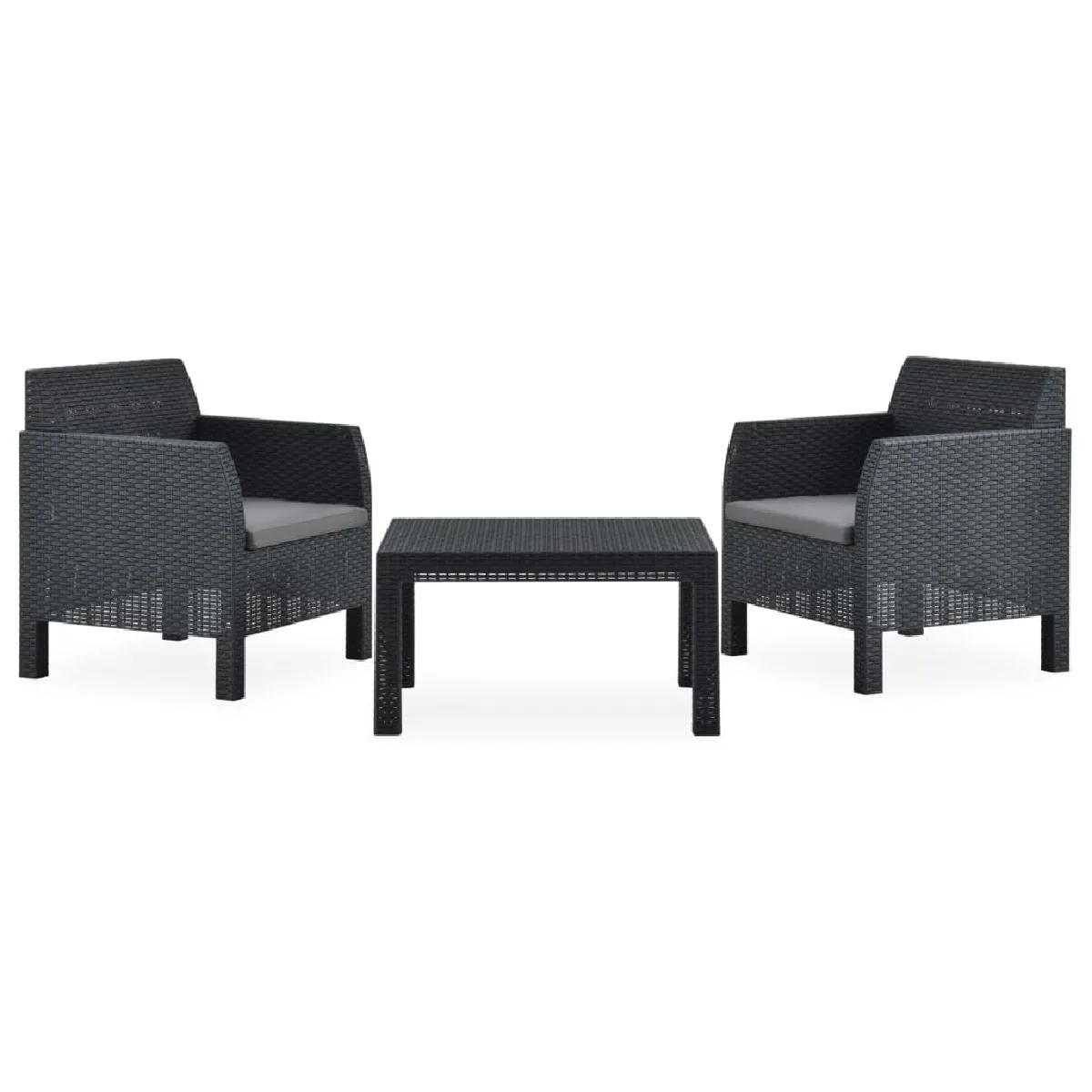 Salon de jardin 3 pcs avec coussins 76 x 67 x 60 cm - vue 7
