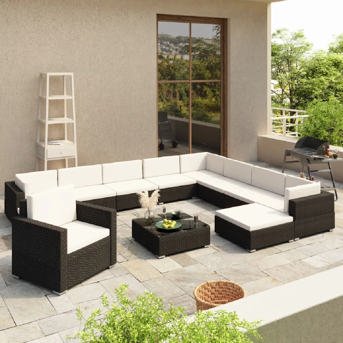 vidaXL Salon de jardin 12 pcs Résine Tressée - vue 9