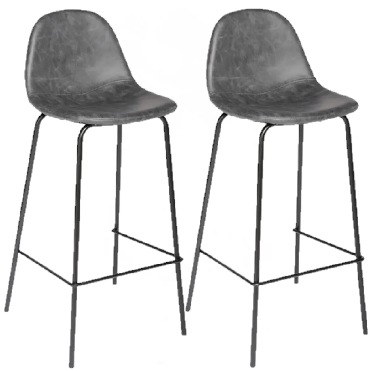 Lot de 2 Chaises de bar Vladi - Gris