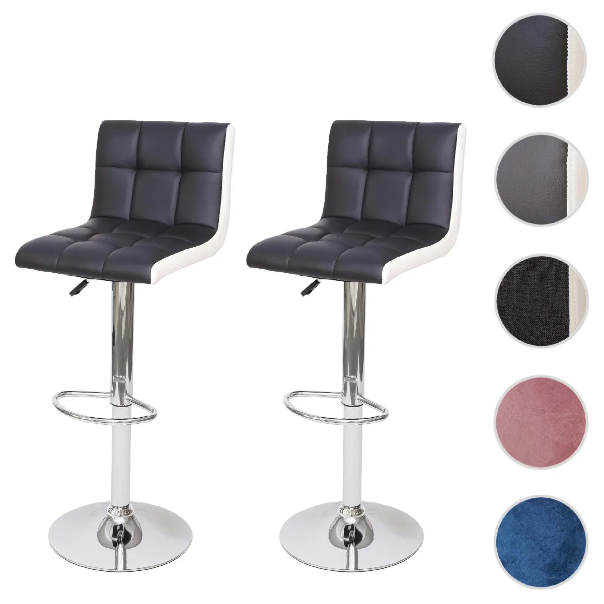 Mendler Tabourets de bar lot de 2 - Noir Mendler Tabourets de bar lot de 2 - Noir