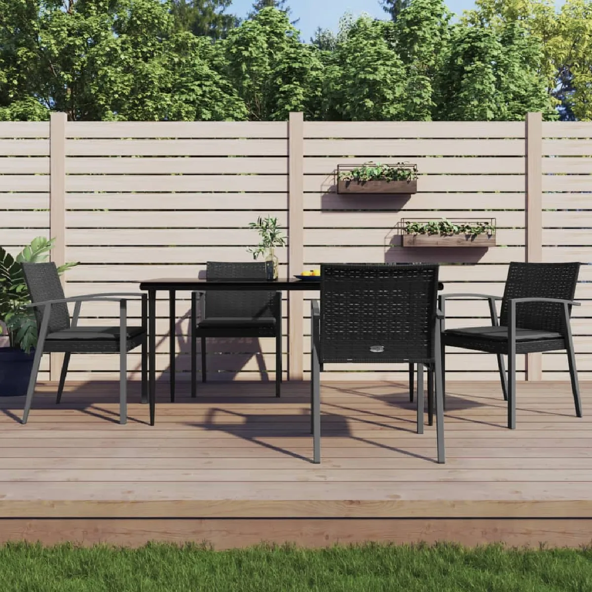 vidaXL Ensemble à manger de jardin 5 pcs acier - vue 3