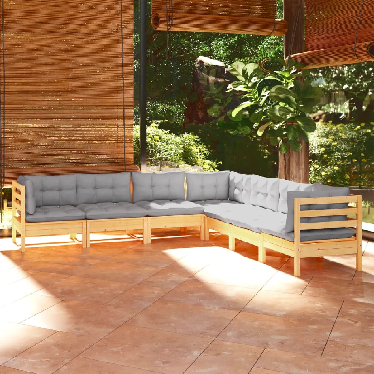 VIDAXL Salon de jardin 3 pcs Crème - vue 2