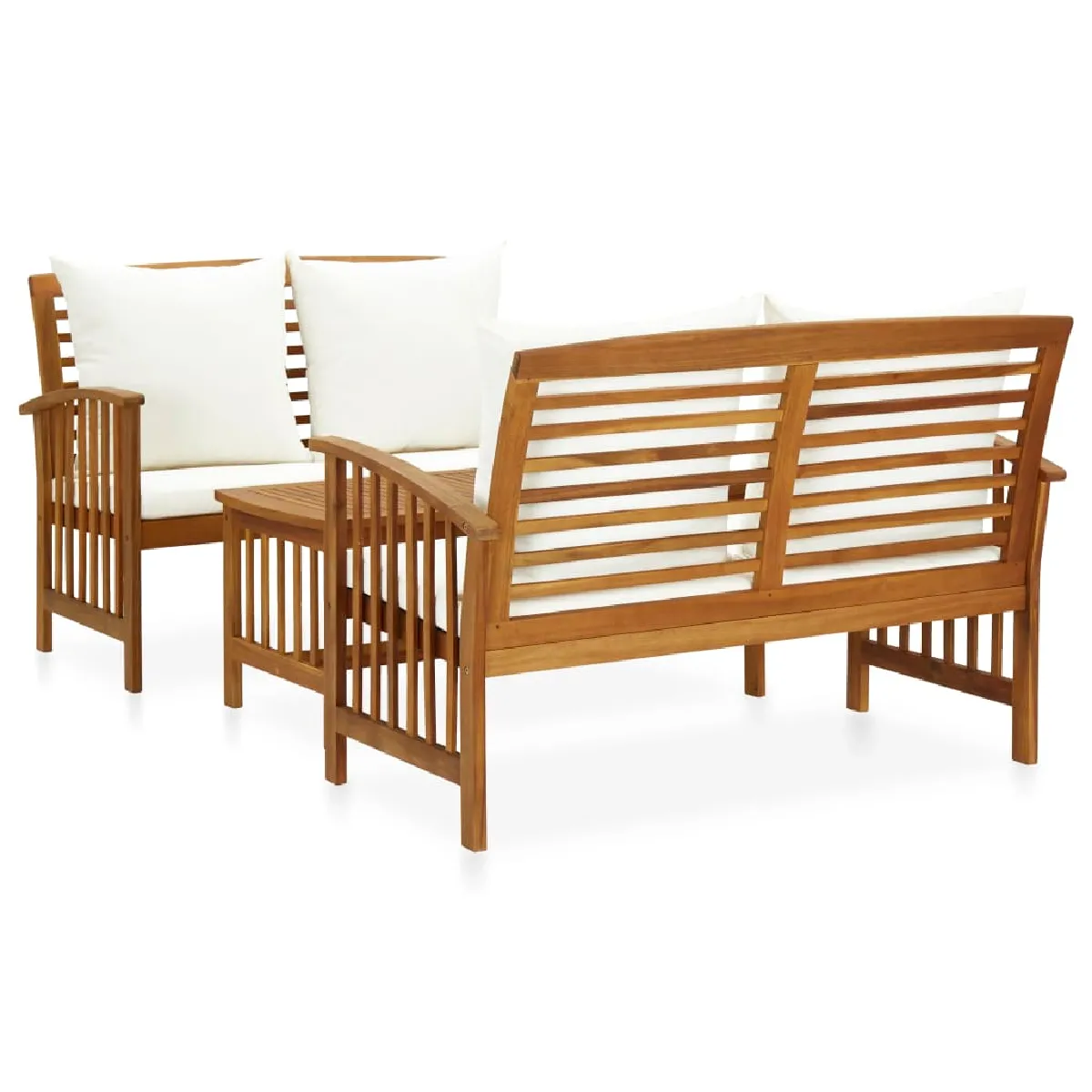 vidaXL Salon de jardin 3 pcs Bois d'acacia massif - vue 9