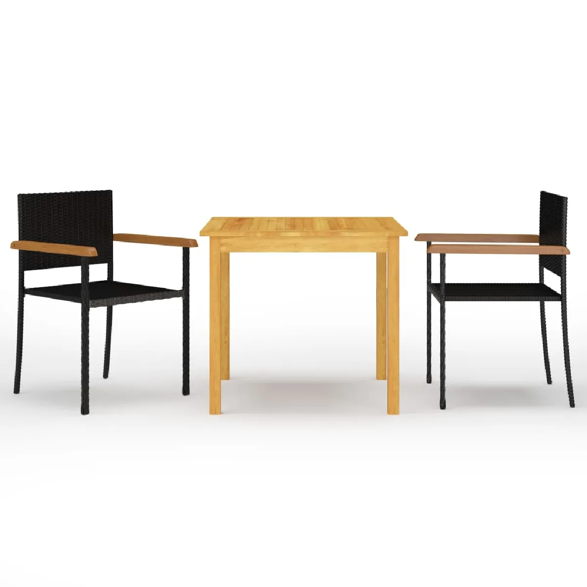 vidaXL Ensemble de Salle à Manger de Jardin 3 pcs Mobilier à Dîner Table et Chaises de Repas Meubles de Terrasse Patio 3099401 - vue 4