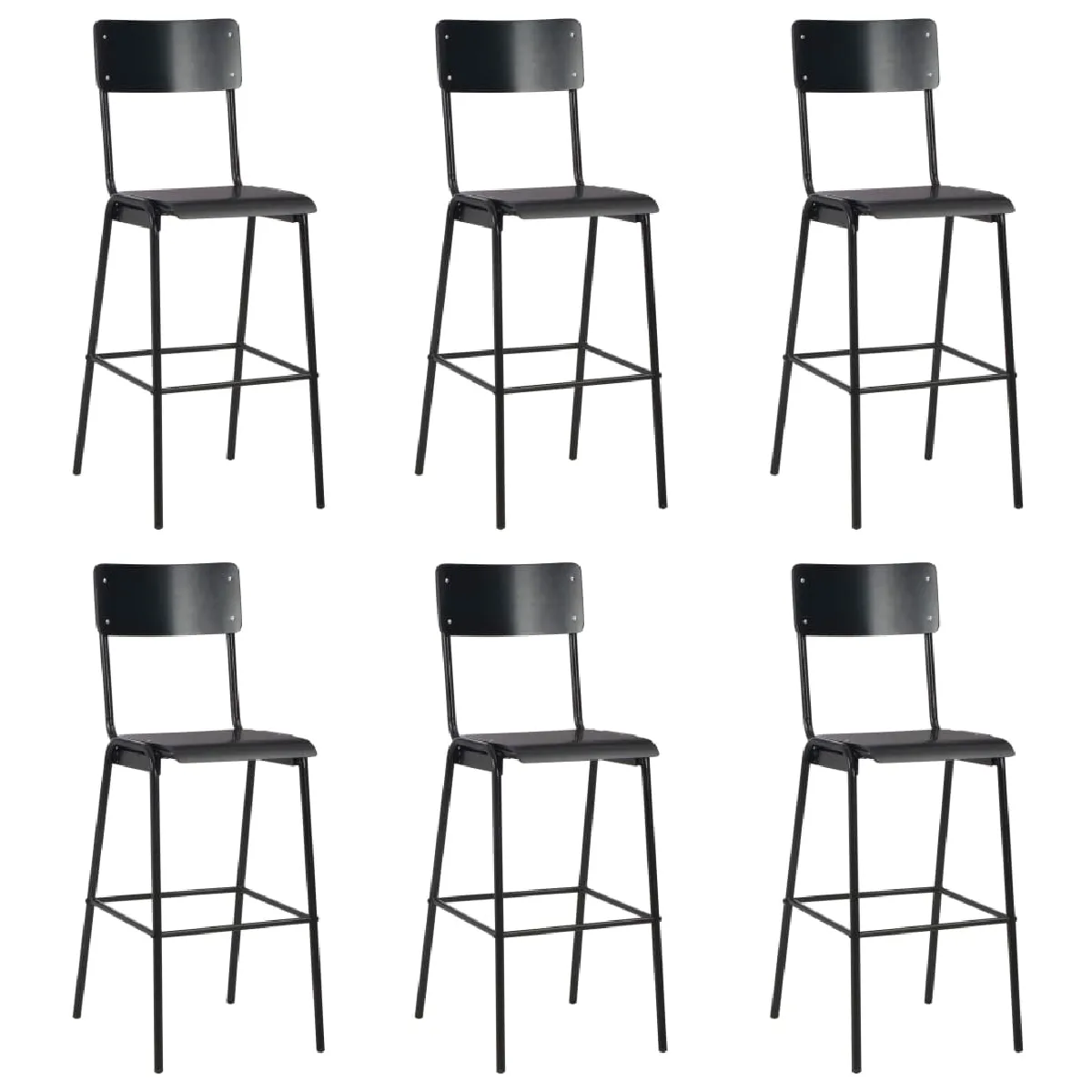 vidaXL Chaises de bar lot de 6 Contreplaqué
