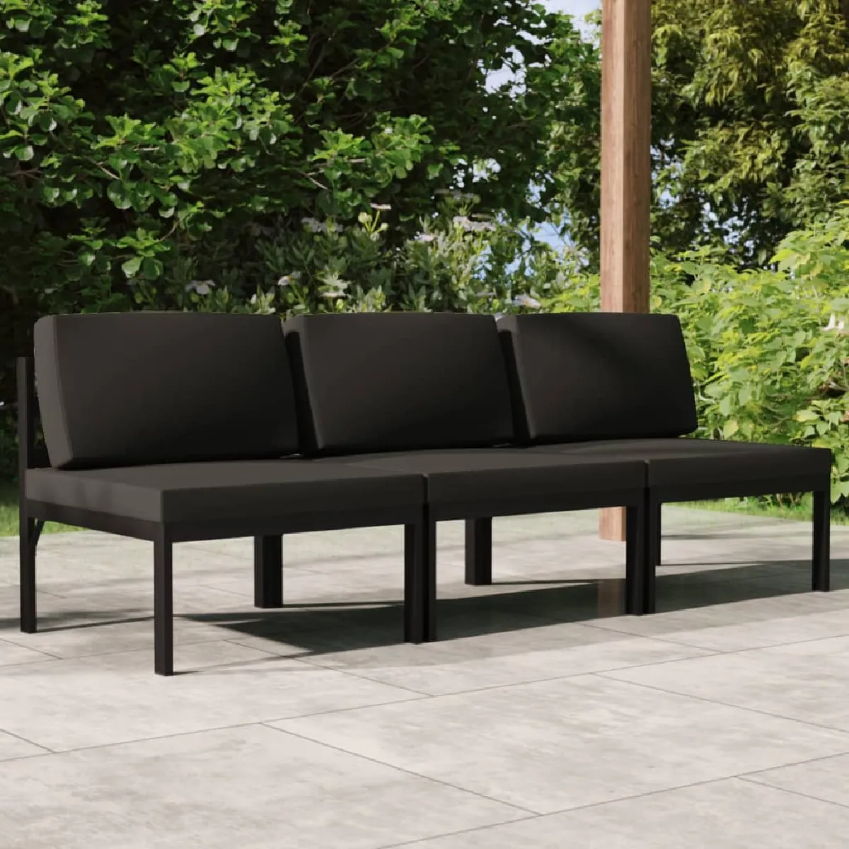 vidaXL Canapé de jardin 3 places aluminium
