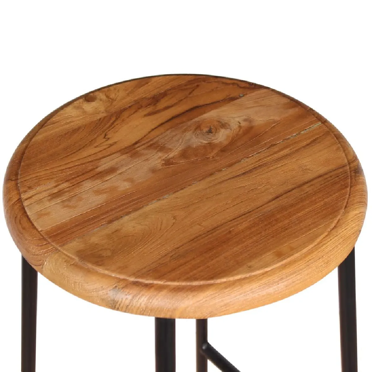 Helloshop26 Lot de 2 tabourets de bar teck - Marron