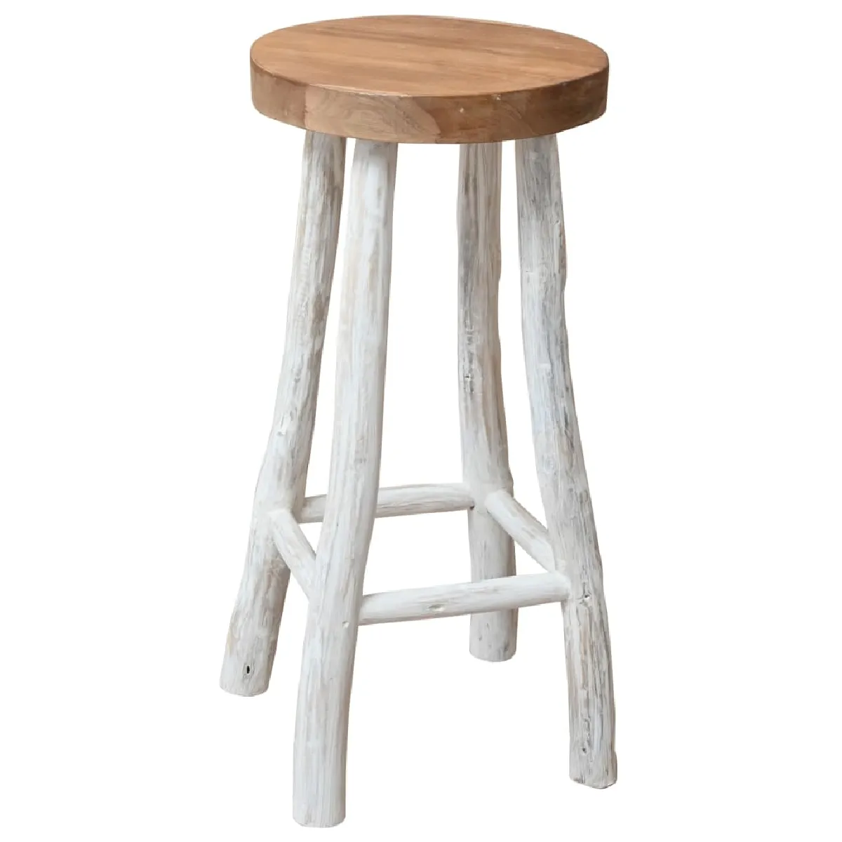 vidaXL Chaise de bar - Bois de teck