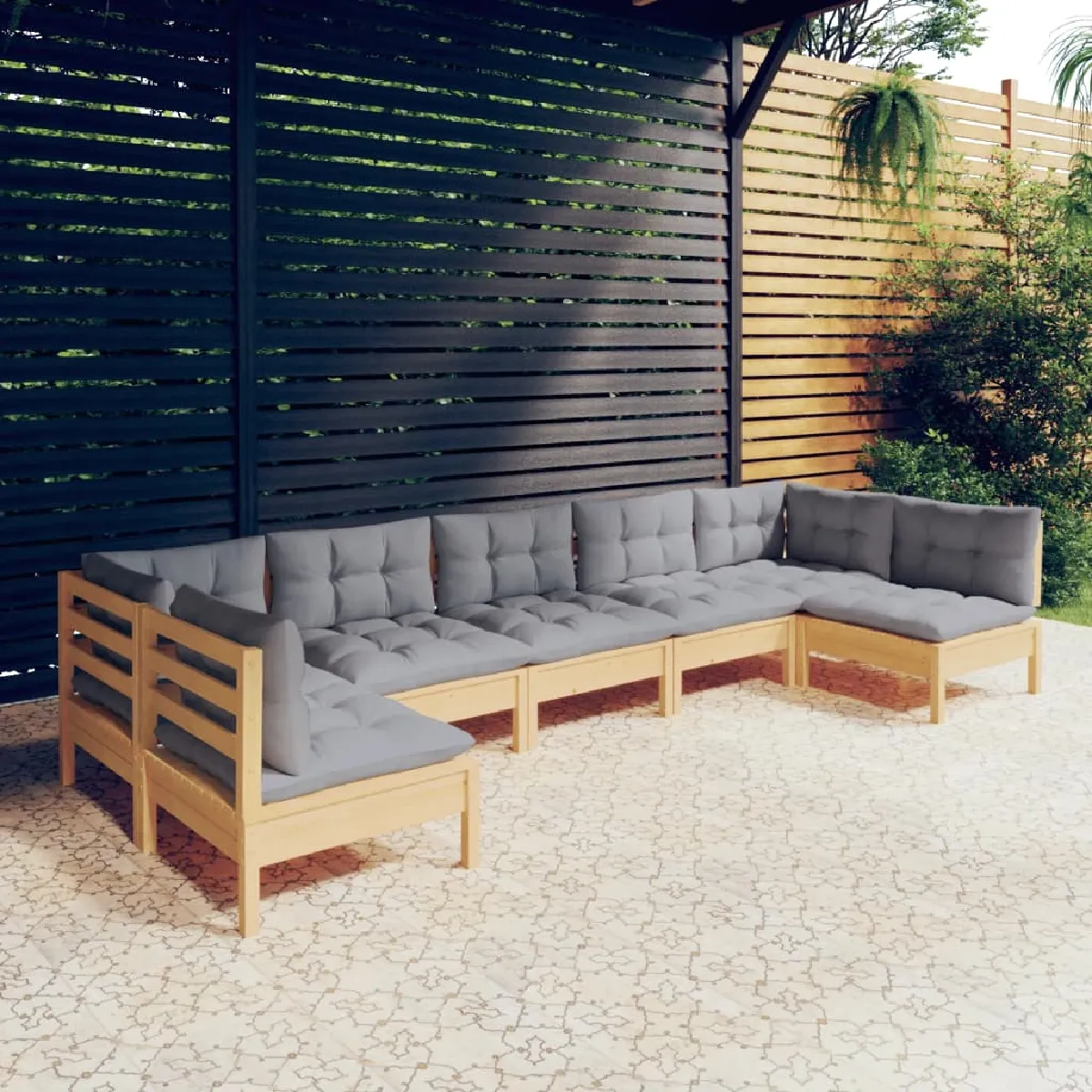 vidaXL Salon de jardin 7 pièces Résine tressée - vue 9