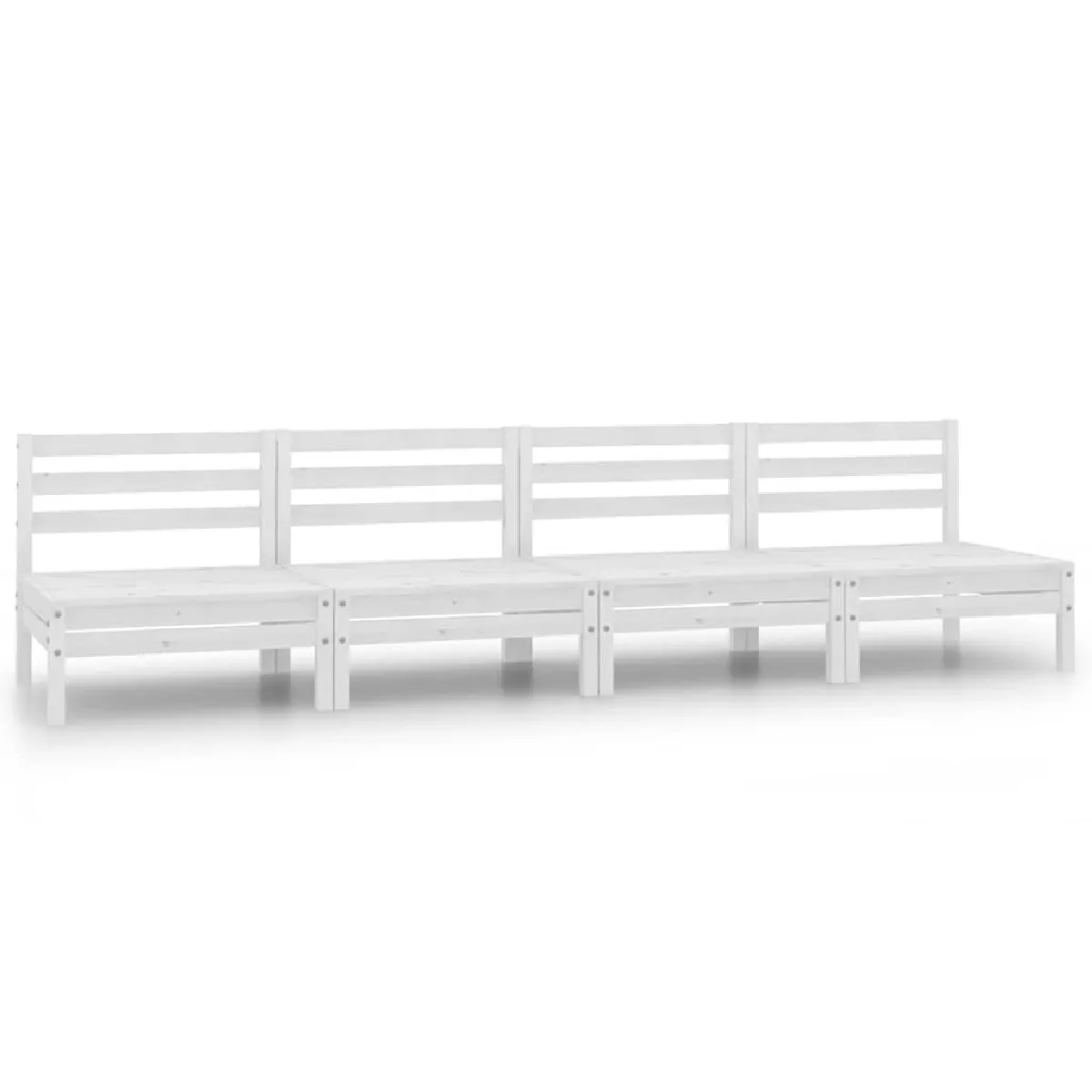 vidaXL Canapés centraux de jardin 4 pcs - Bois de pin blanc