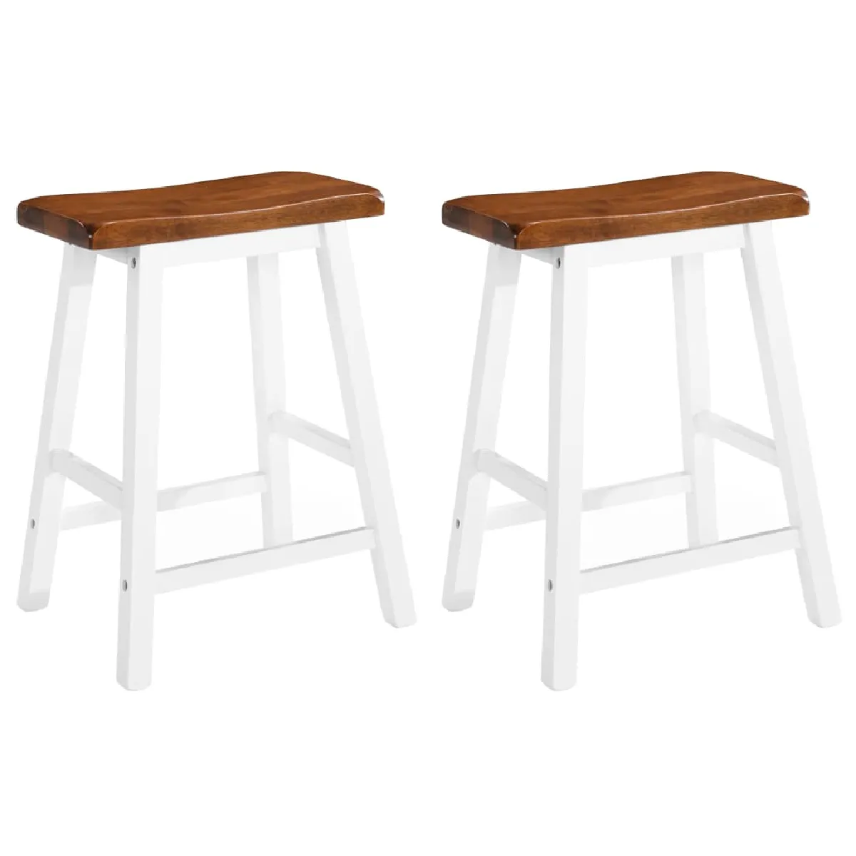 VidaXL Tabourets de bar Lot de 2 Bois massif - vue 3