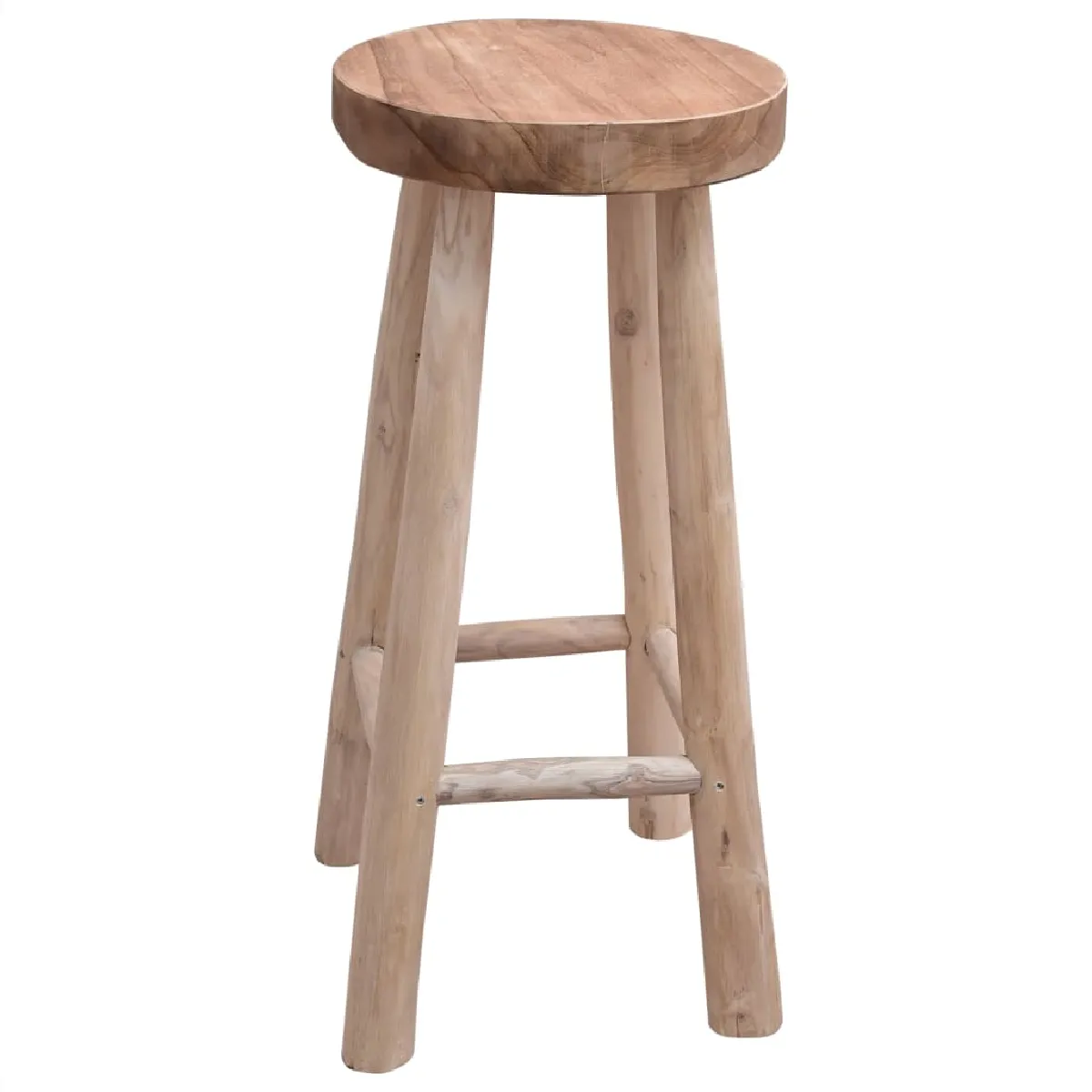 vidaXL Chaise de bar - Teck Solide