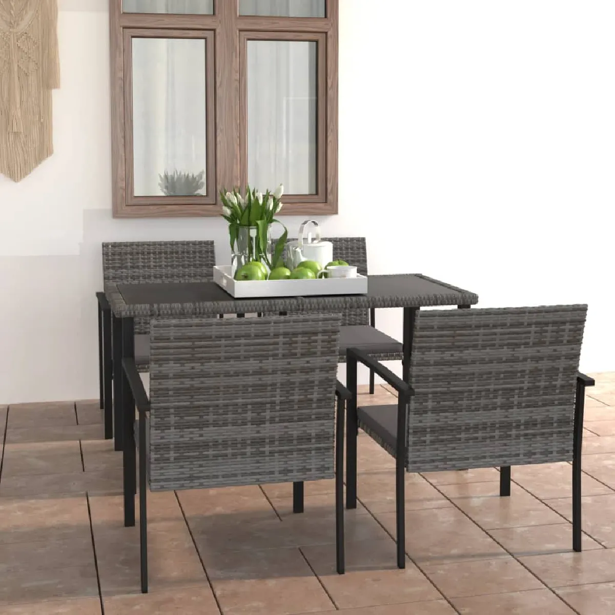 vidaXL Ensemble à manger de jardin 5 pcs