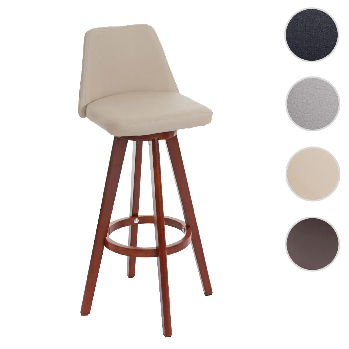 Mendler Tabouret De Bar Pivotant - Crème