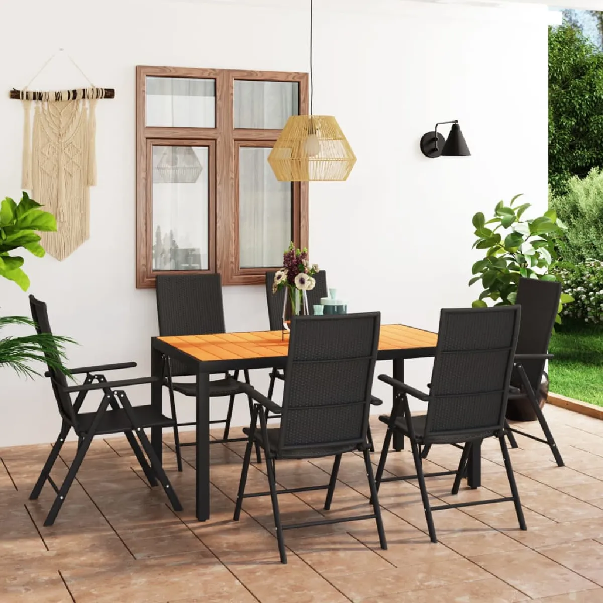 vidaXL Ensemble à manger de jardin 7 pcs et - vue 5