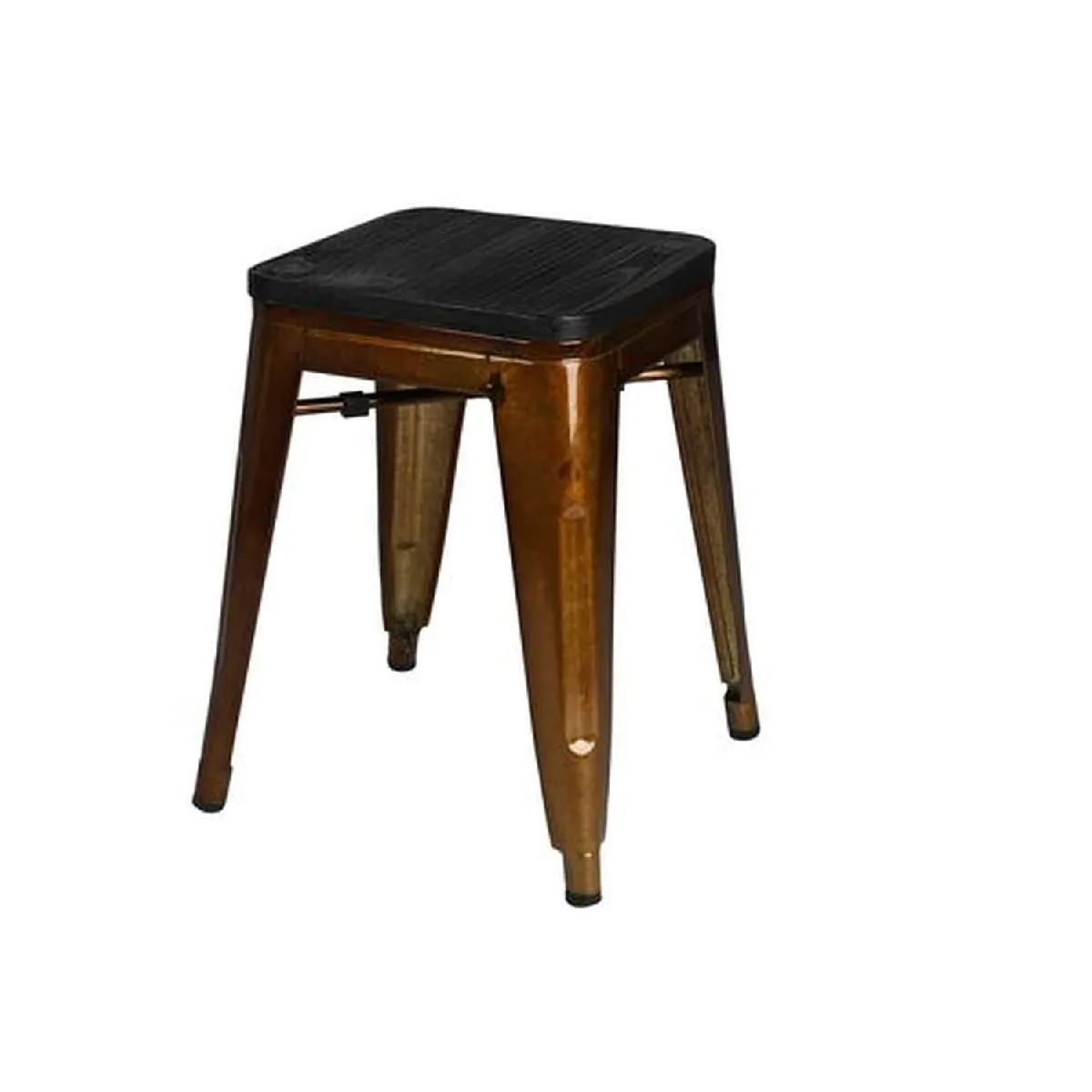 Tabouret vintage Liv H46 cm - Métal doré