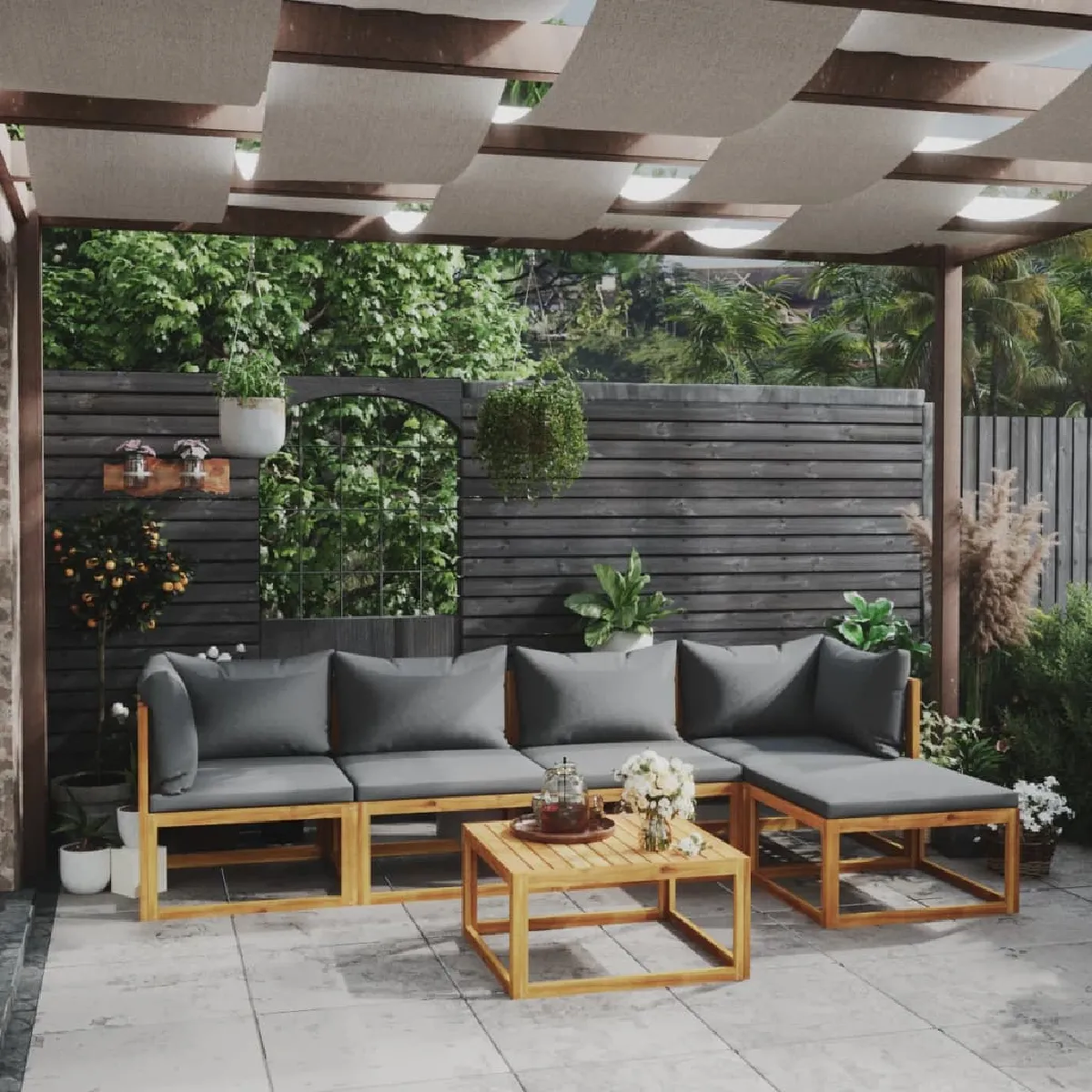 vidaXL Salon de jardin 6 pcs avec coussin - vue 2
