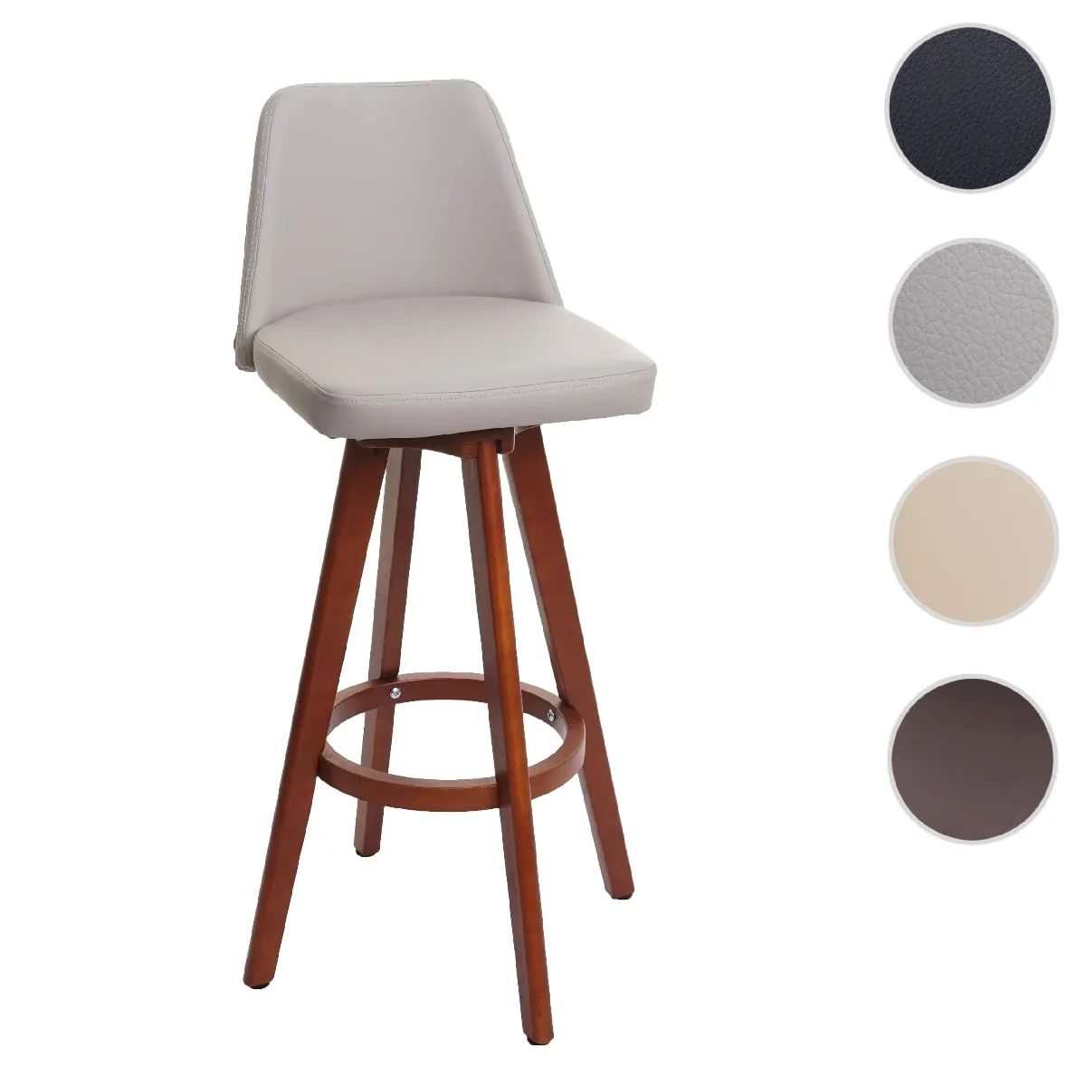 Mendler Tabouret De Bar Rétro - Taupe