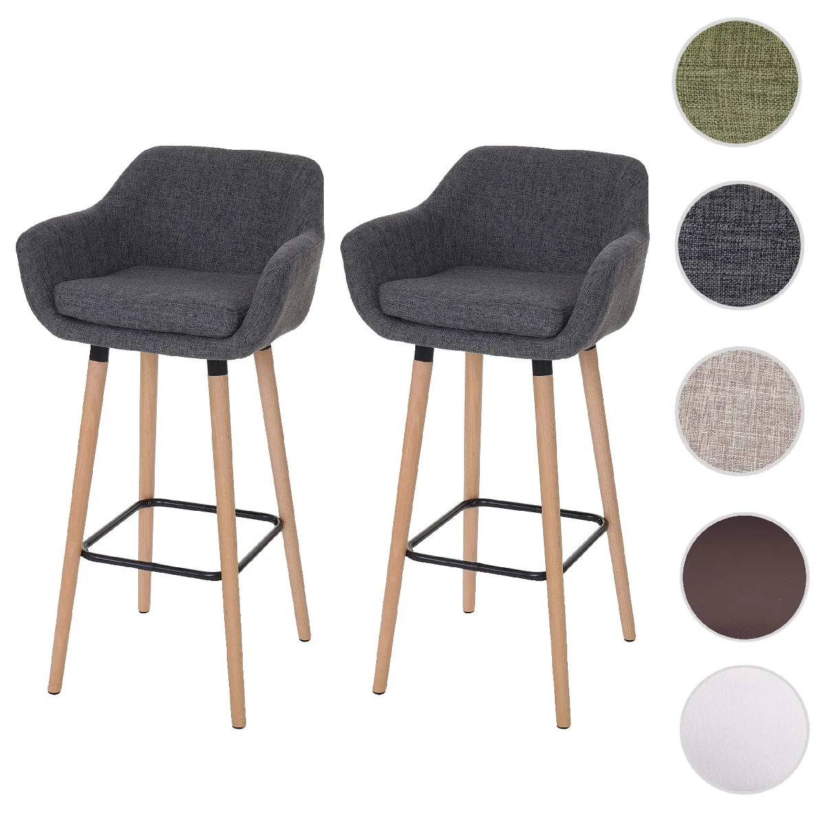 Mendler Gris Tabouret De Bar Tissu