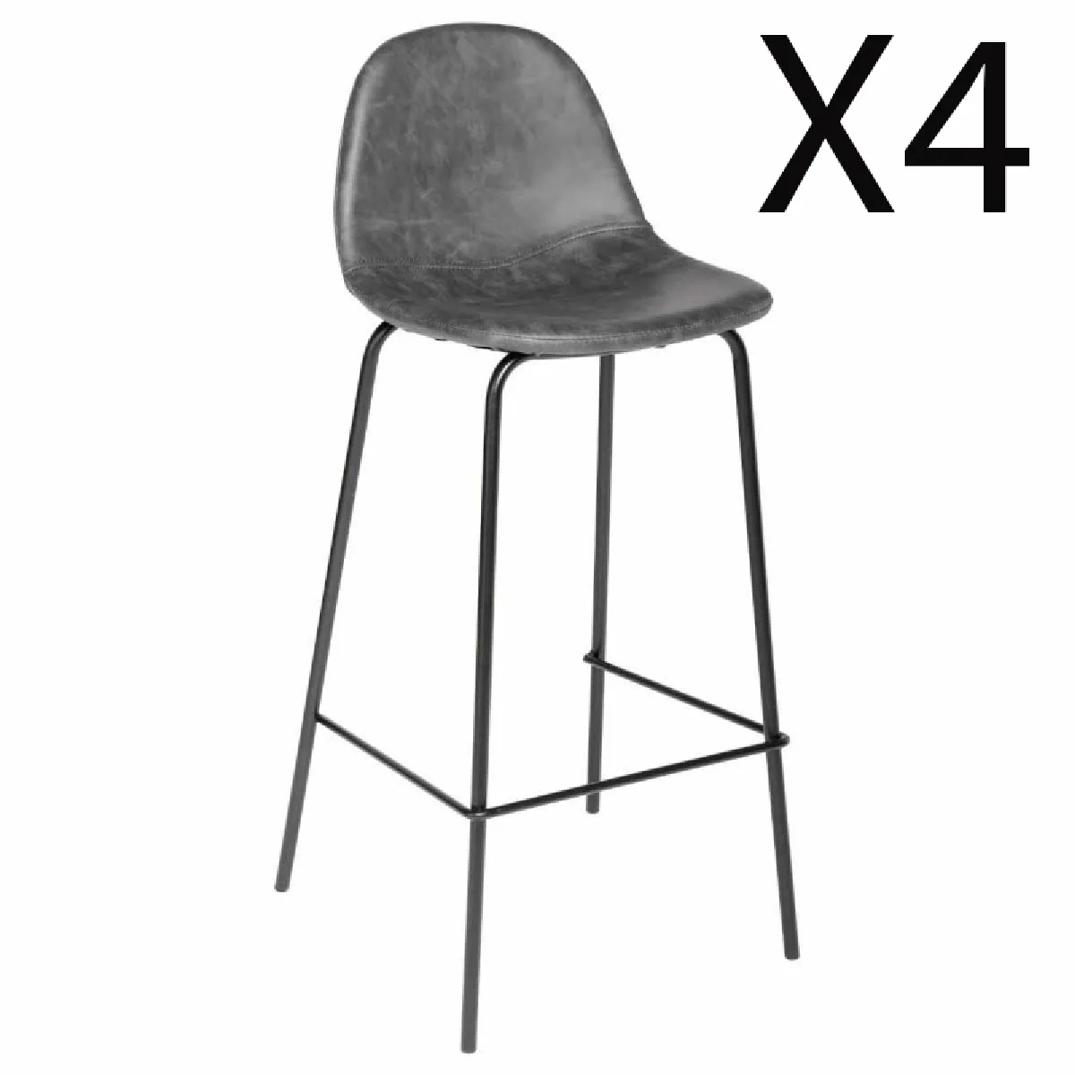 Pegane Tabourets de bar - Gris foncé Pegane Tabourets de bar - Gris foncé