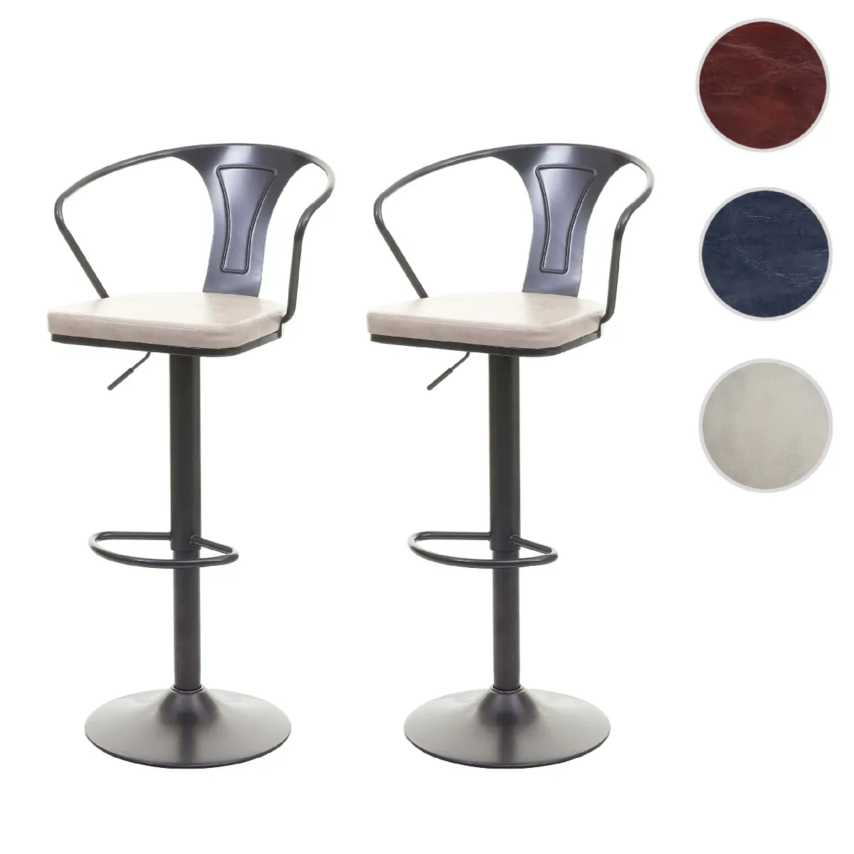 Mendler Noir Lot De 2 Tabourets De Bar