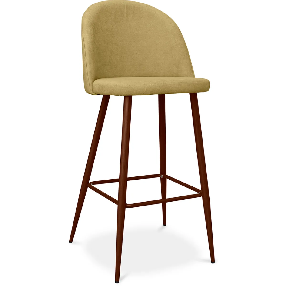 Tabouret rembourré en tissu Design scandinave 76cm Evelyne Jaune
