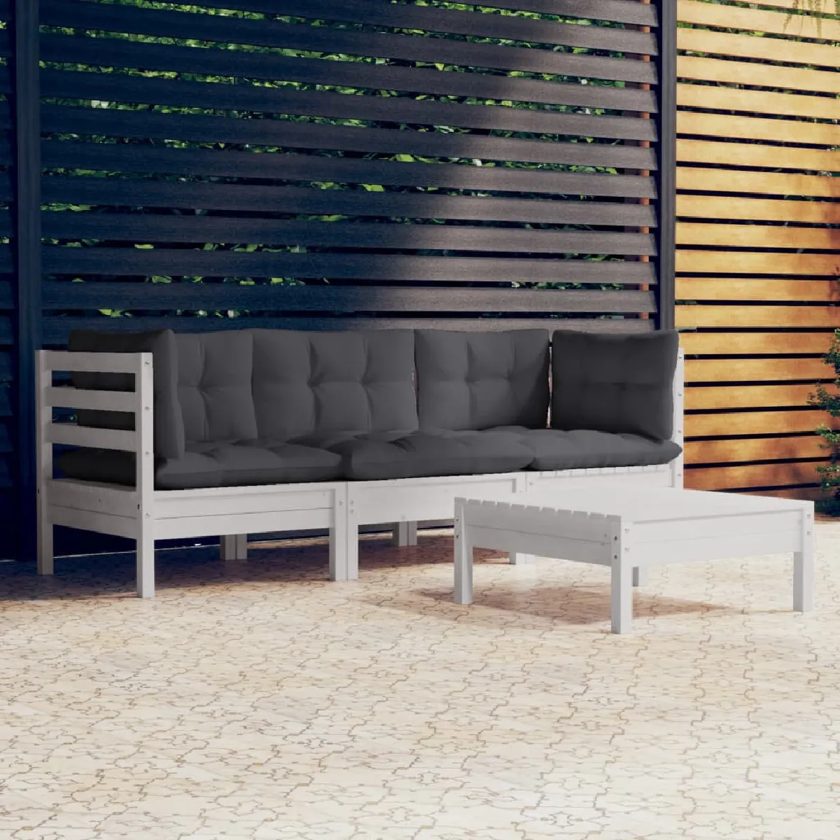 Salon de jardin vidaXL 4 pcs avec coussins - vue 2
