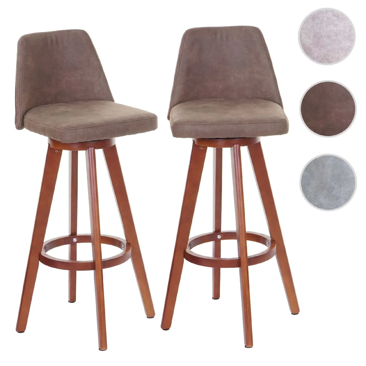 Mendler Lot de 2 tabourets de bar - Marron Mendler Lot de 2 tabourets de bar - Marron