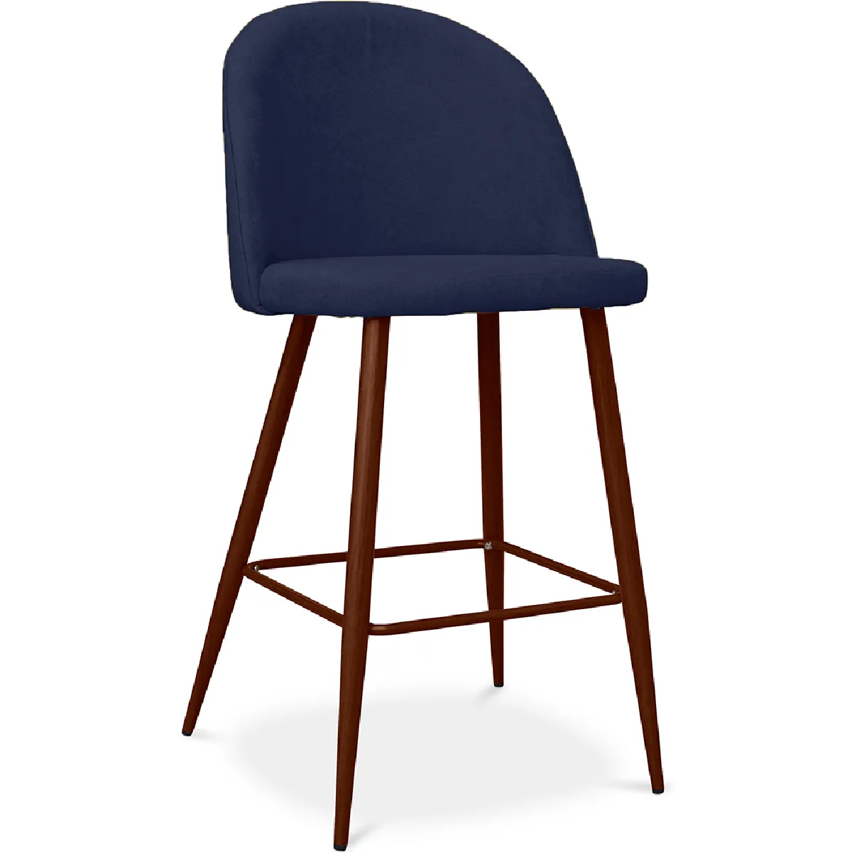 Tabouret rembourré en tissu - Design scandinave - 66cm- Evelyne Bleu foncé Tabouret rembourré en tissu - Design scandinave - 66cm- Evelyne Bleu foncé