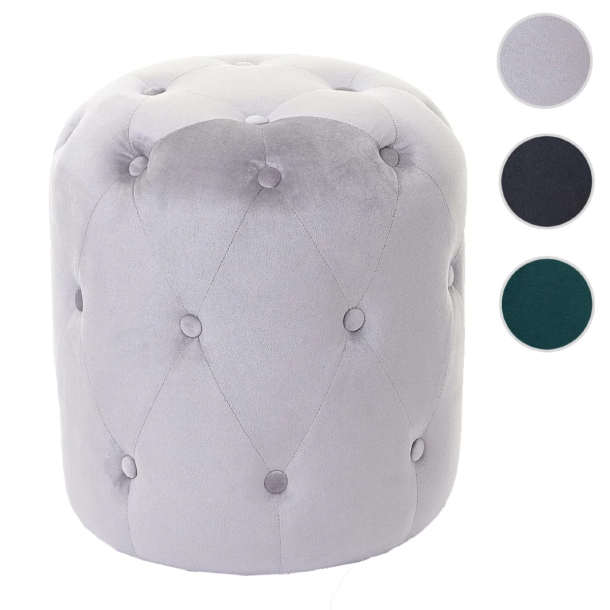 Mendler Gris/Clair Tabouret En Velours