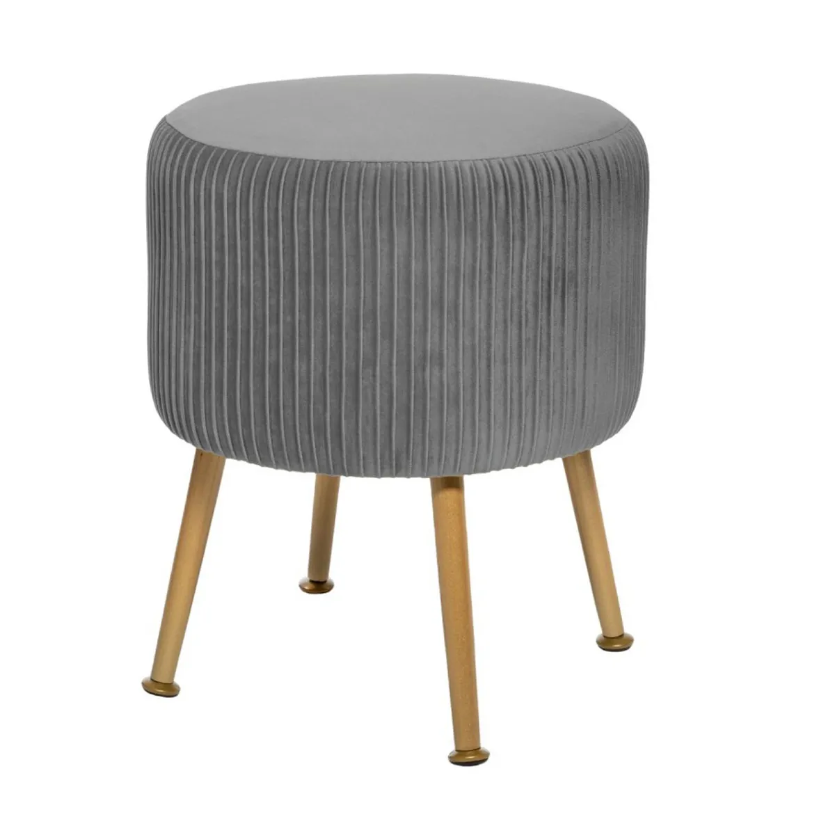 Pegane Tabouret en velours - Gris Pegane Tabouret en velours - Gris