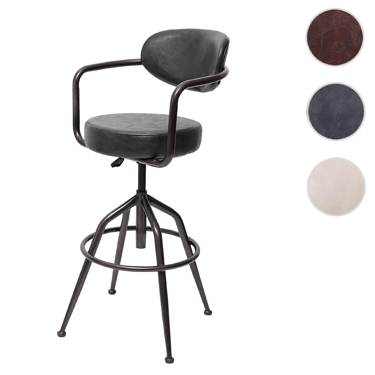 Mendler Gris Tabouret De Bar Industriel