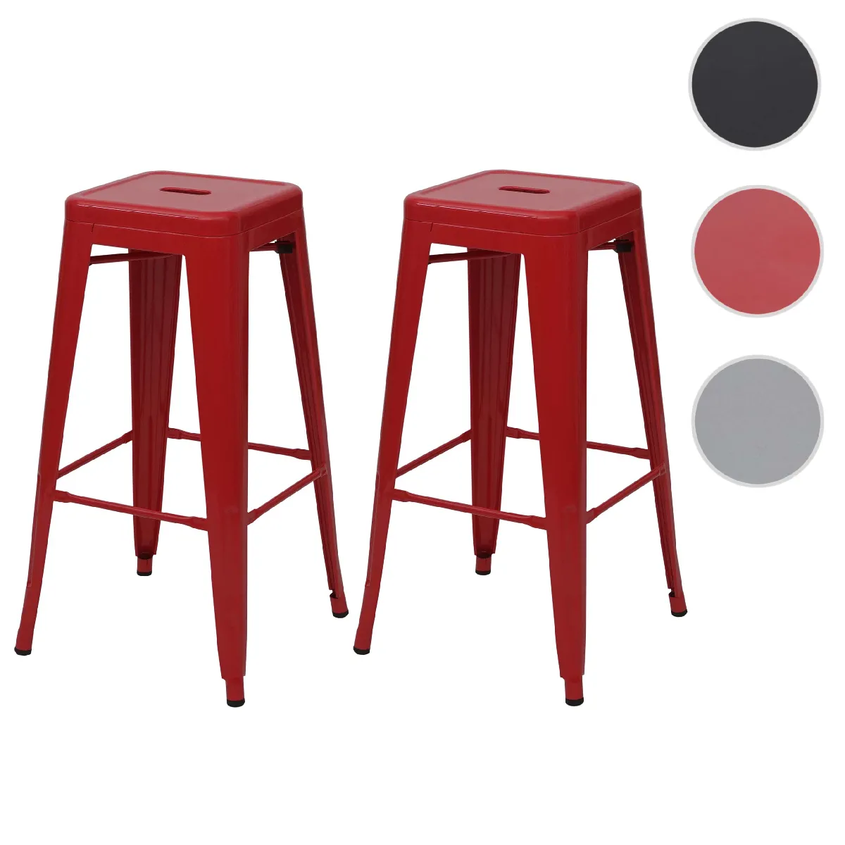 Mendler Rouge Lot De 2 Tabourets De Bar