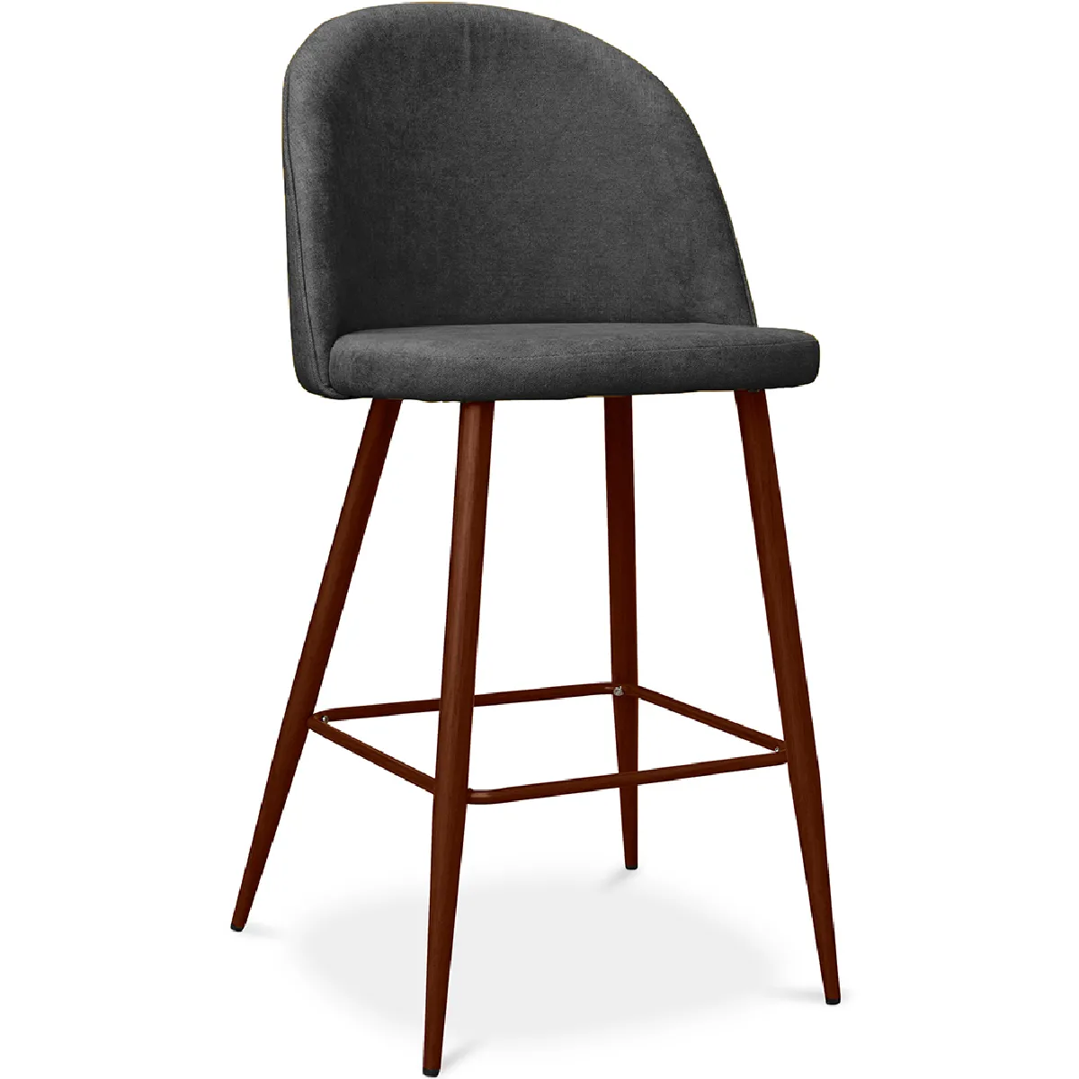 Tabouret rembourré en tissu - Design scandinave - 66cm- Evelyne Gris foncé Tabouret rembourré en tissu - Design scandinave - 66cm- Evelyne Gris foncé