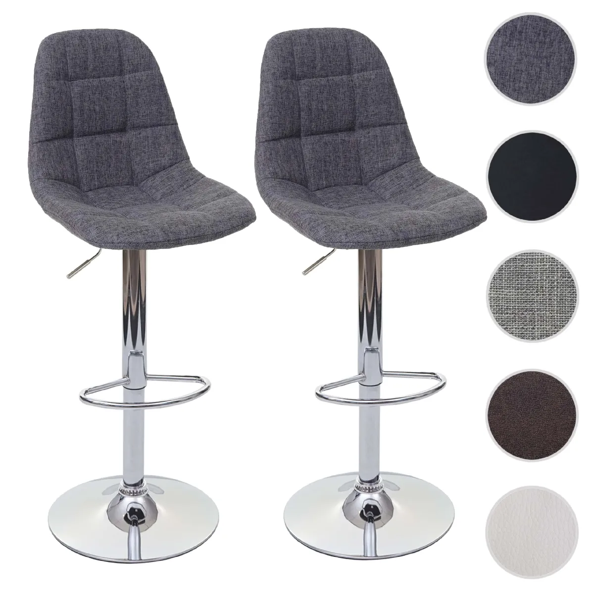 Mendler Gris Lot De 2 Tabourets De Bar