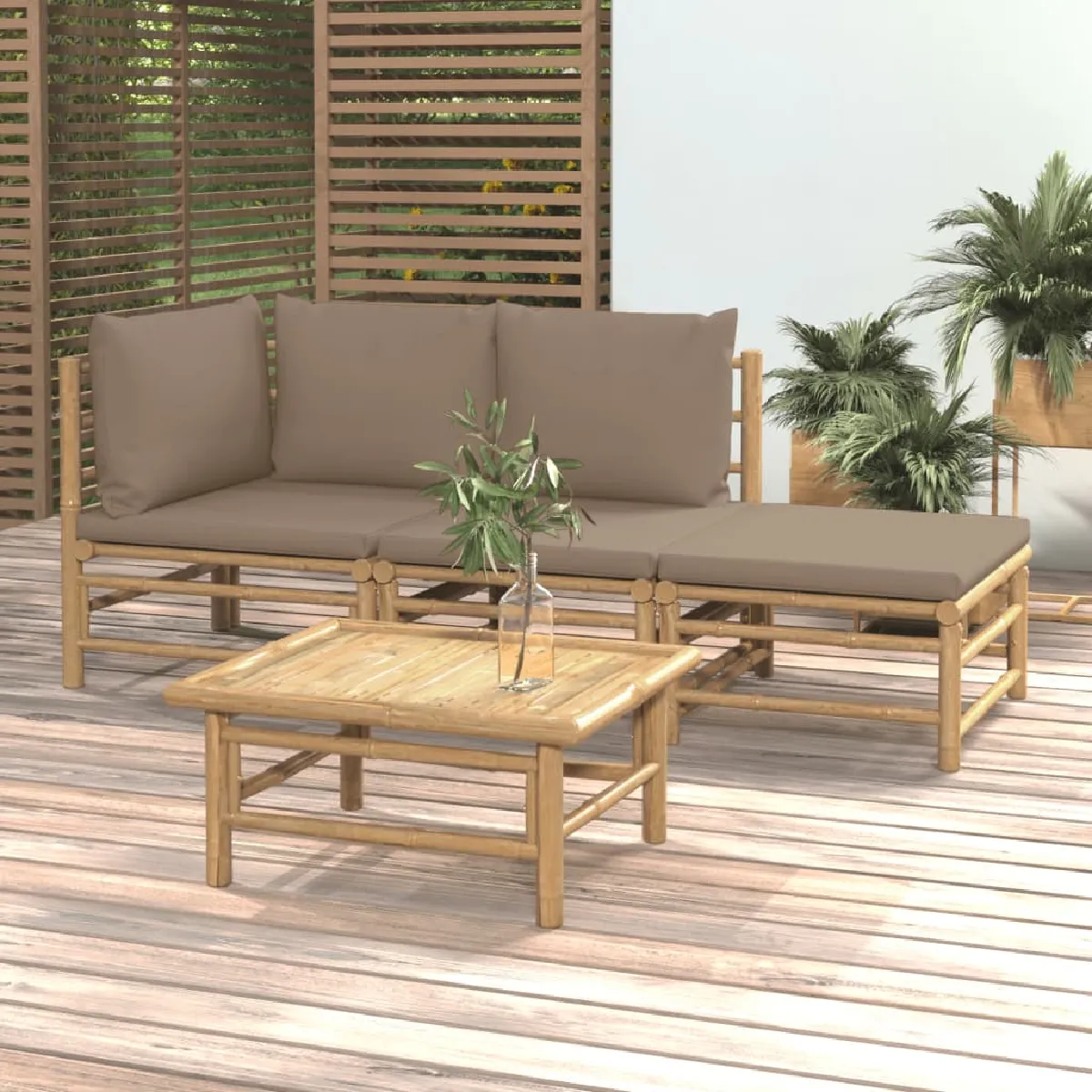 vidaXL Ensemble de jardin 4 pcs avec coussins - vue 3
