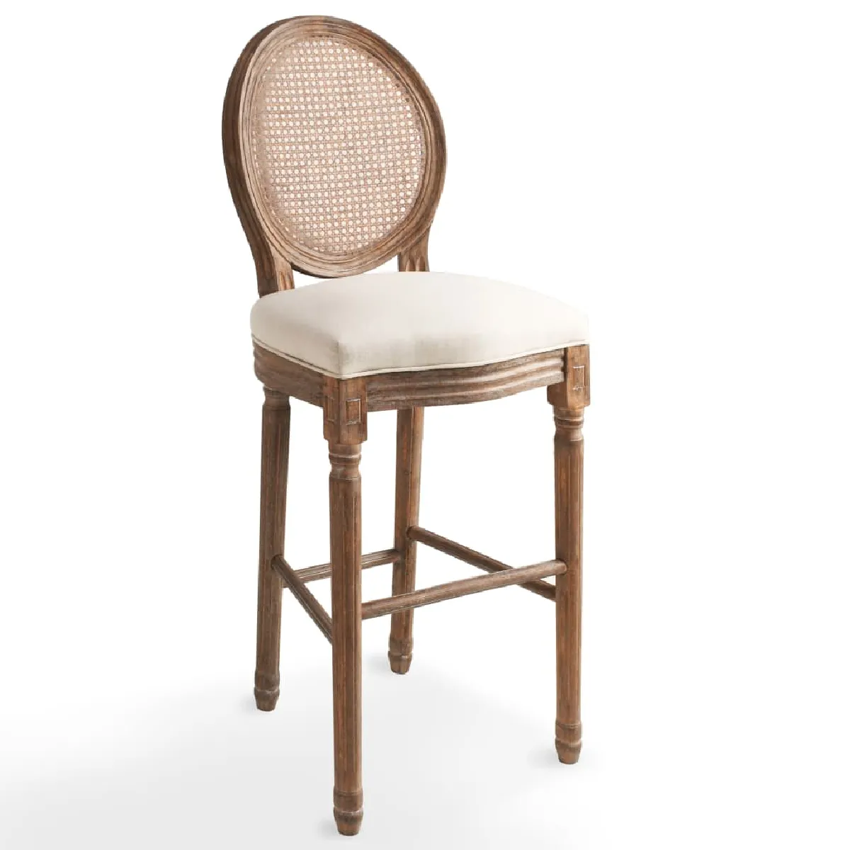 Helloshop26 Lot de 2 tabourets de bar - Écru
