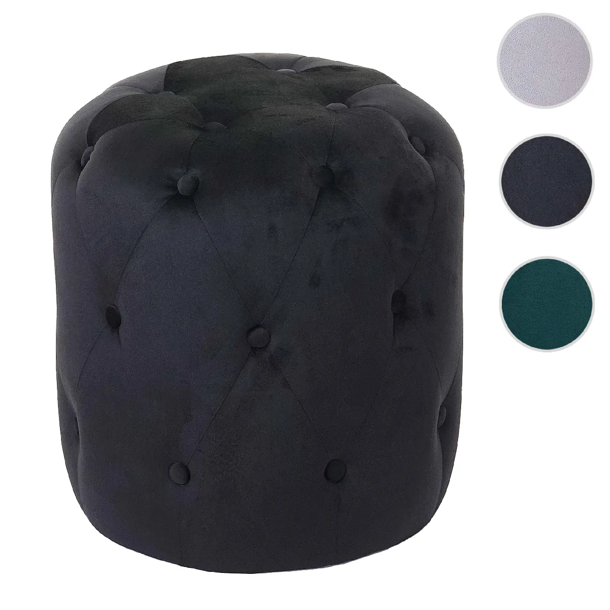 Mendler Noir Tabouret Design Velours
