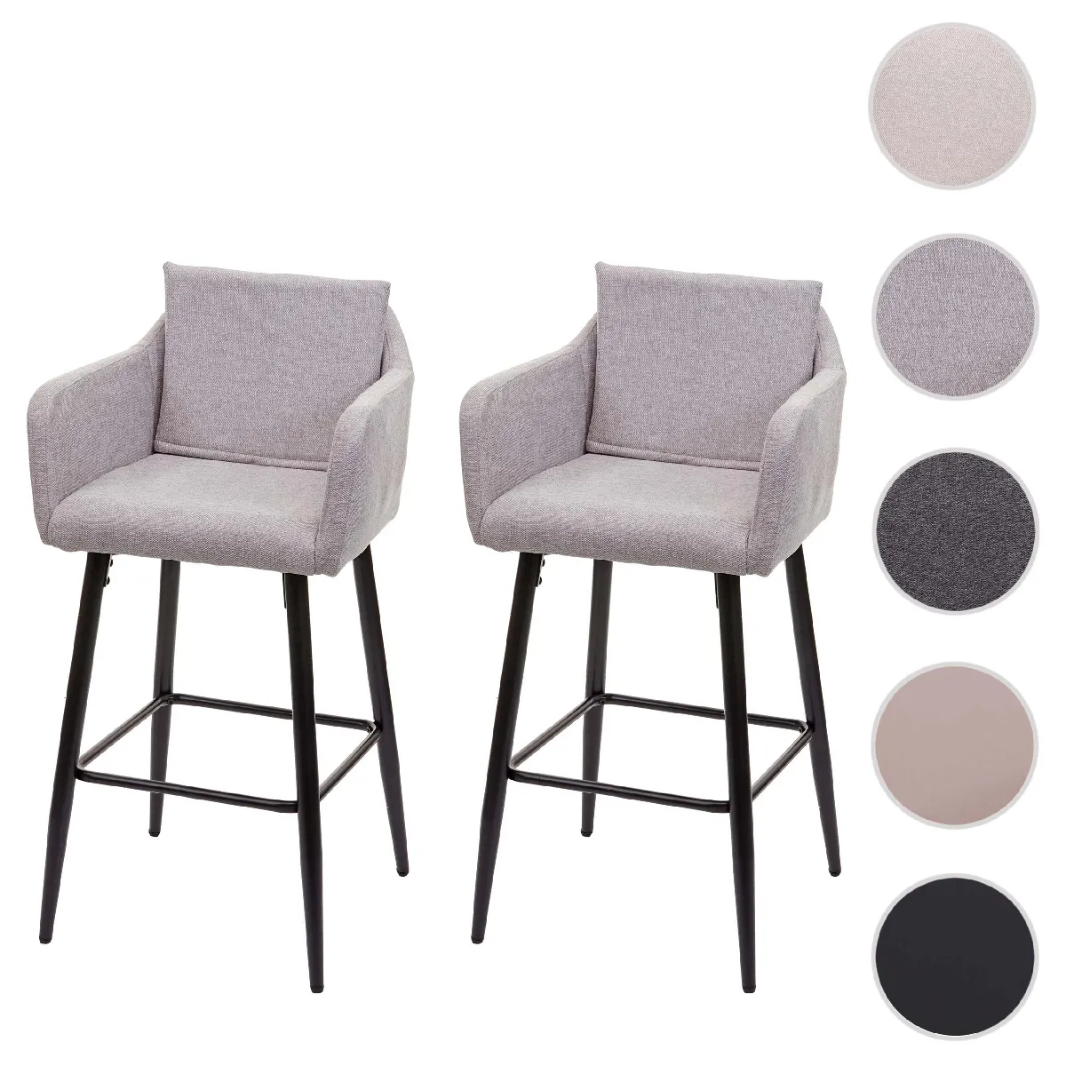 Mendler Tabourets de bar - Gris clair Mendler Tabourets de bar - Gris clair