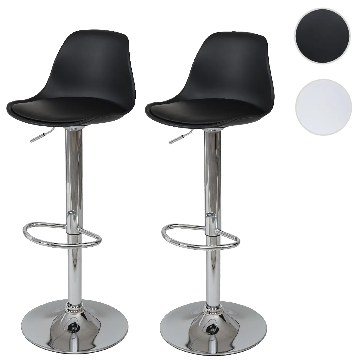 Mendler Noir Lot De 2 Tabourets De Bar