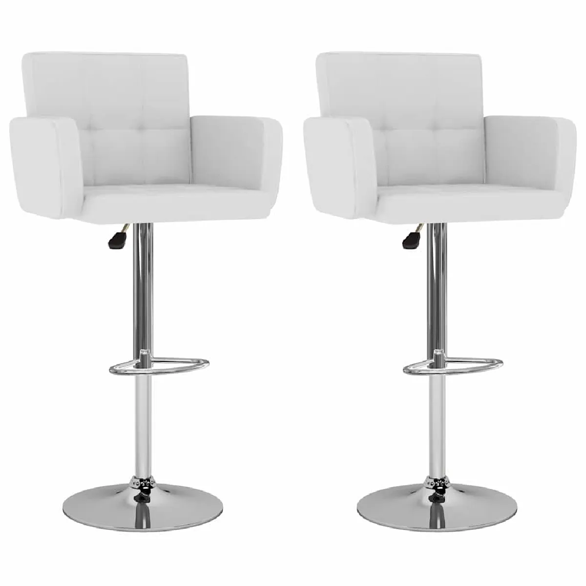 Vidaxl Blanc Tabourets De Bar - Similicuir