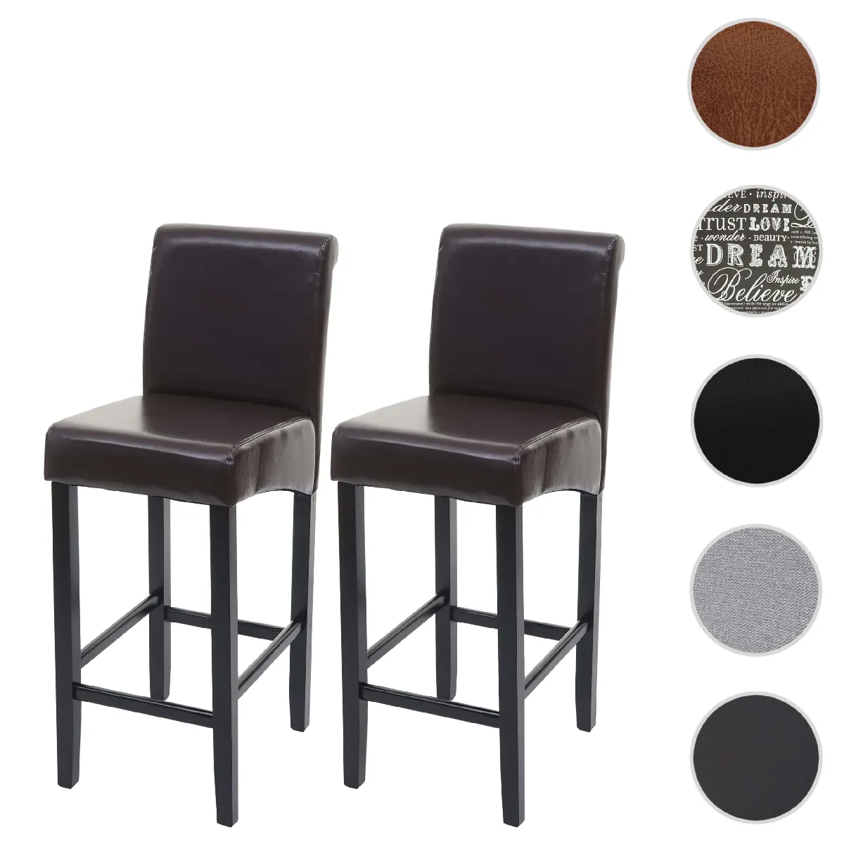 Mendler lot de 2 tabourets de bar - Marron Mendler lot de 2 tabourets de bar - Marron