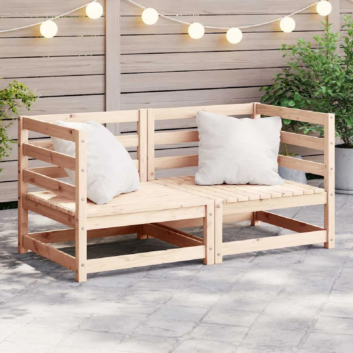 VIDAXL Canapés d'angle de jardin 2 pcs Bois de pin - vue 4
