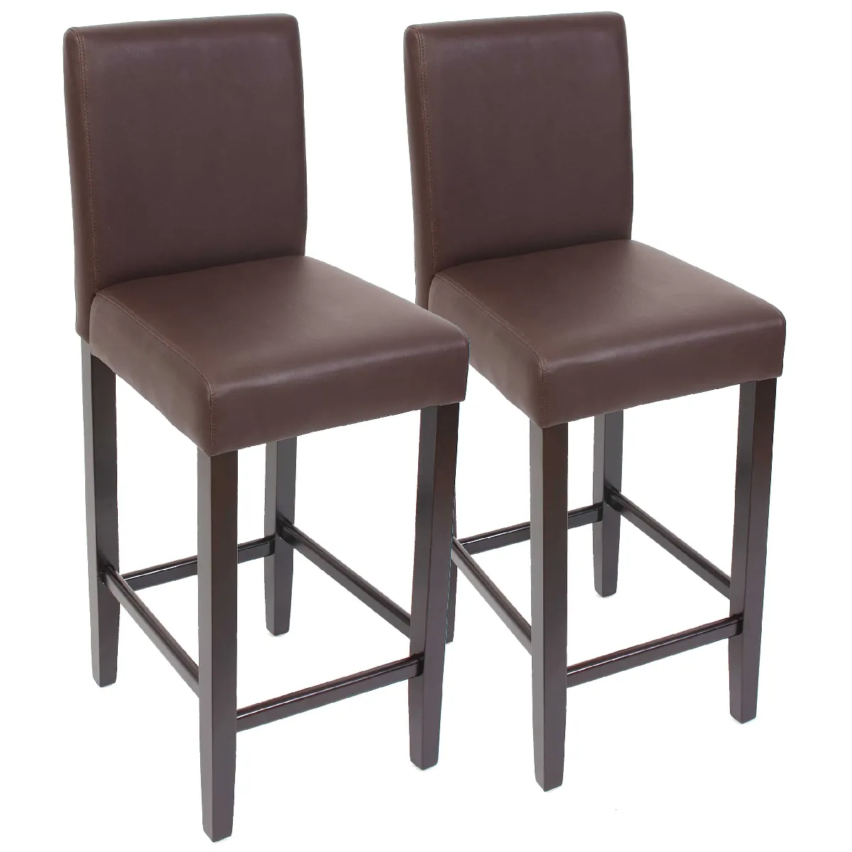 Mendler Tabouret de bar similicuir - Marron Mendler Tabouret de bar similicuir - Marron