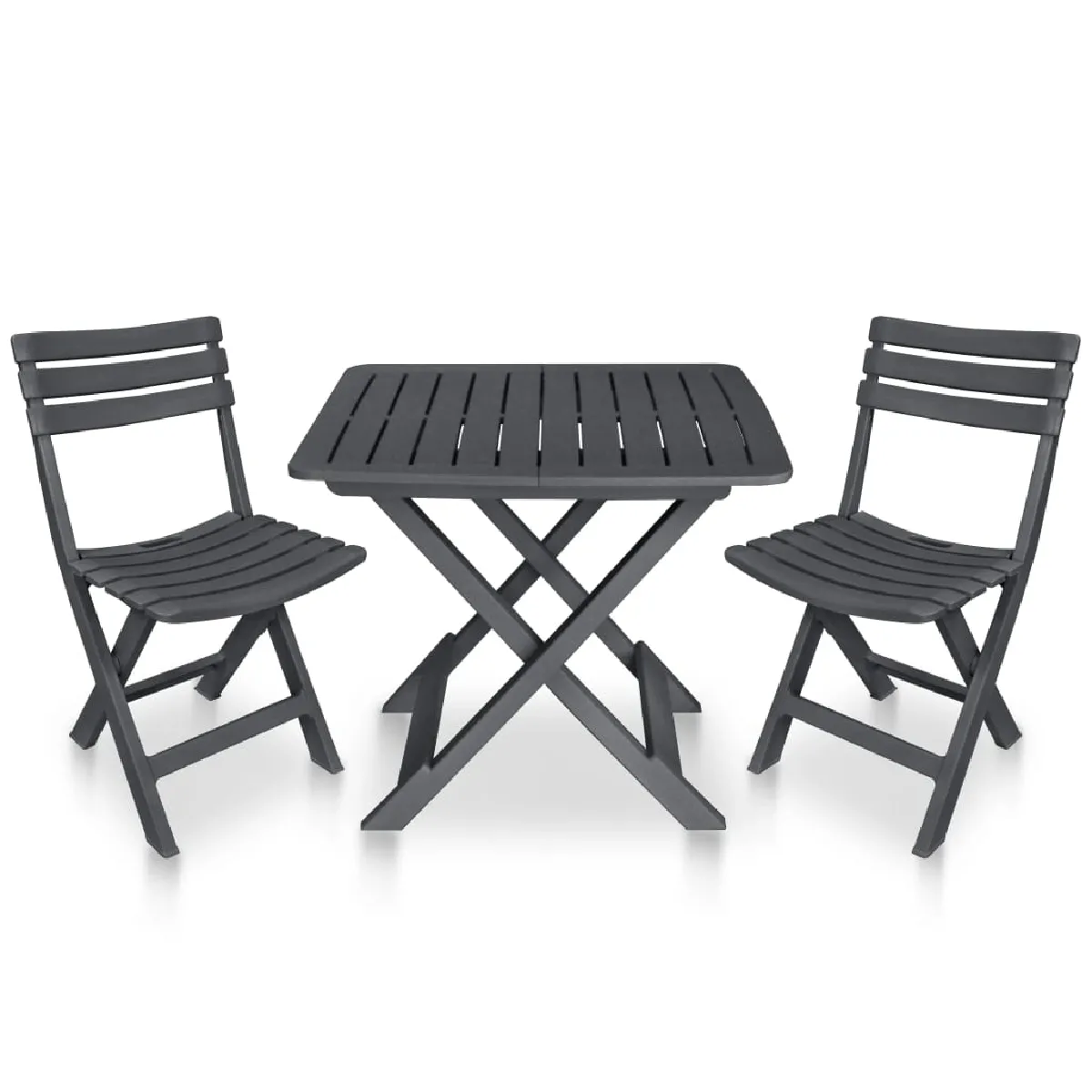 vidaXL Mobilier de bistro pliable 3 pcs Plastique - vue 2