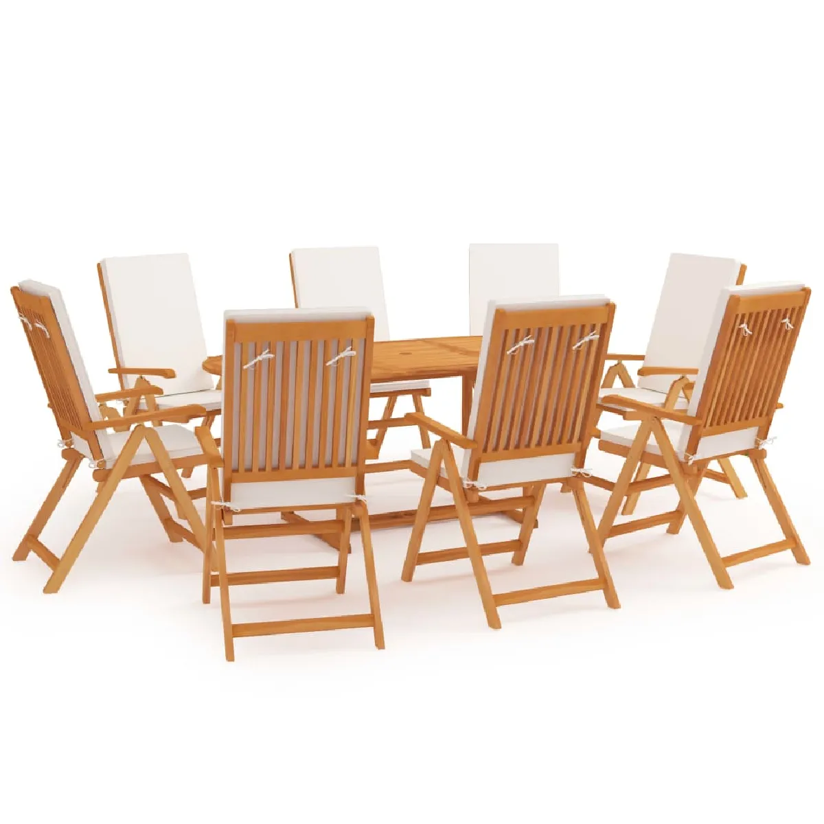 VIDAXL Ensemble à manger de jardin 5 pcs Bois de teck - vue 5